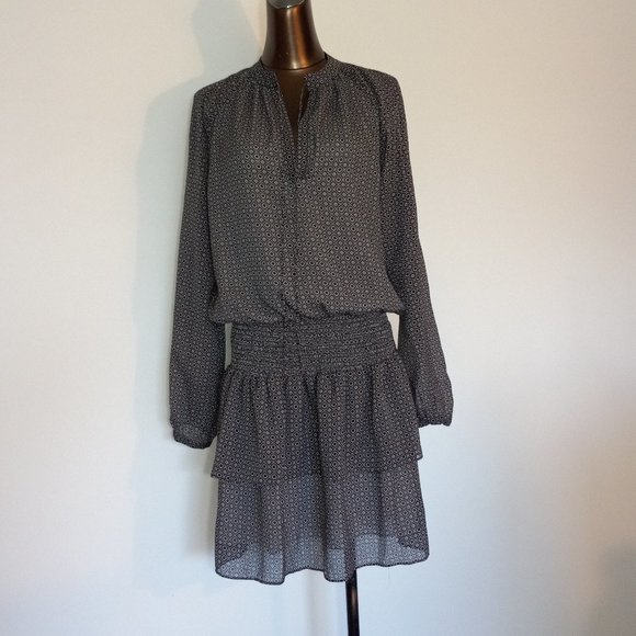 100% pure silk, tiered, boho above-knee dress - Picture 2 of 16